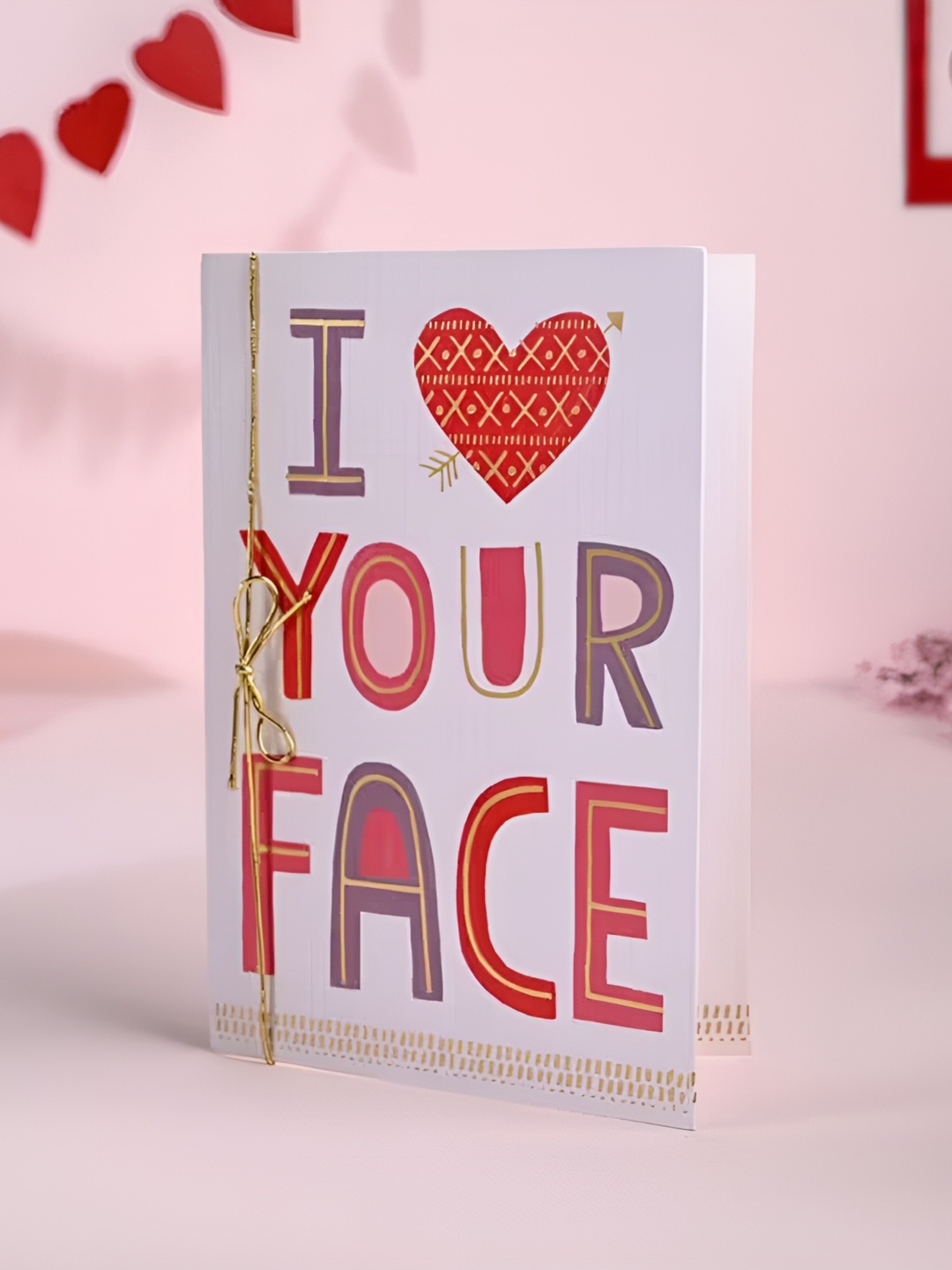 

Floweraura White & Red I Love Your Face Greetings Card