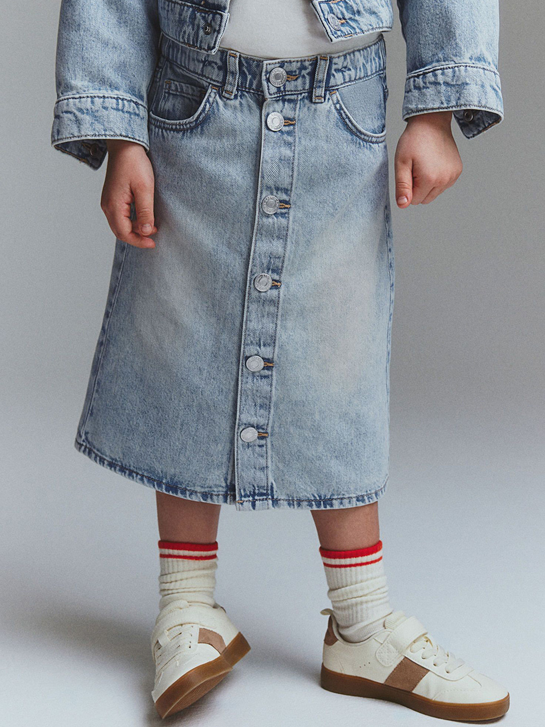 

H&M A-line Denim Skirt, Blue