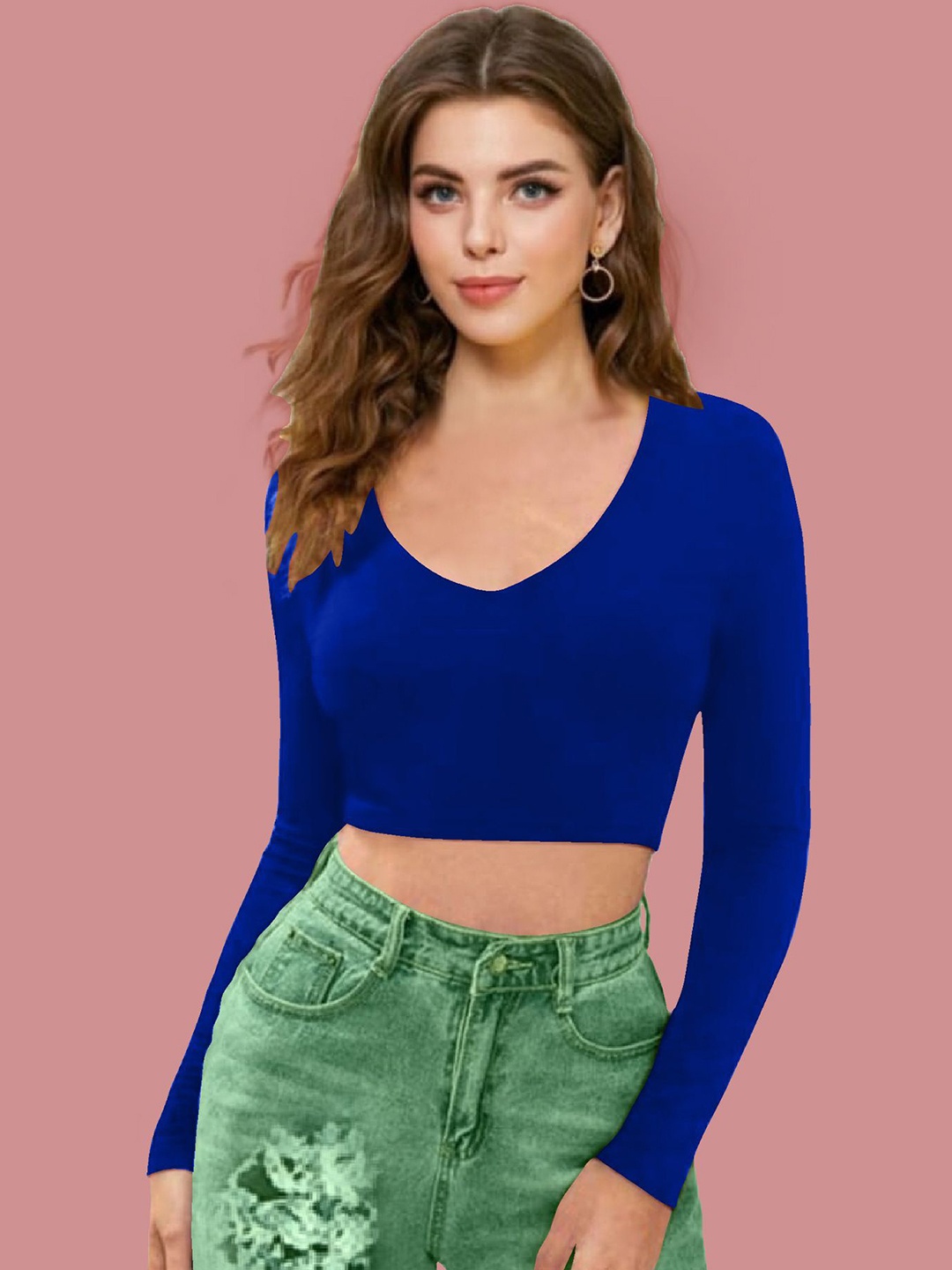 

Dream Beauty Fashion Women Fitted Crop Top, Blue