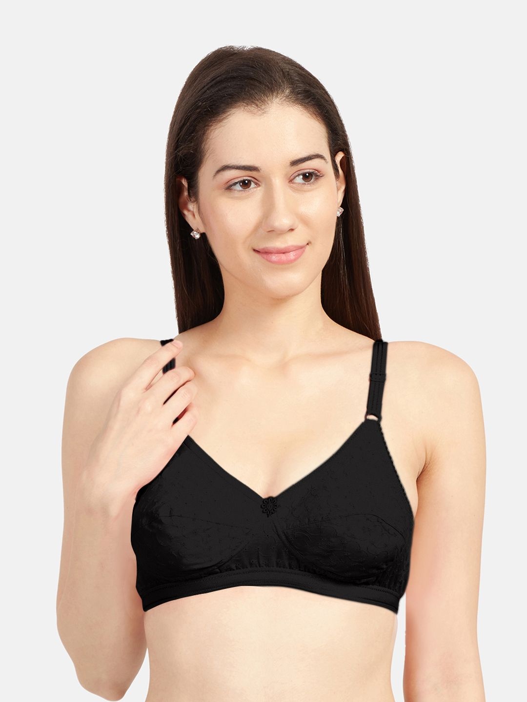 

Sonari Women Self Design Medium Coverage Bra, Black