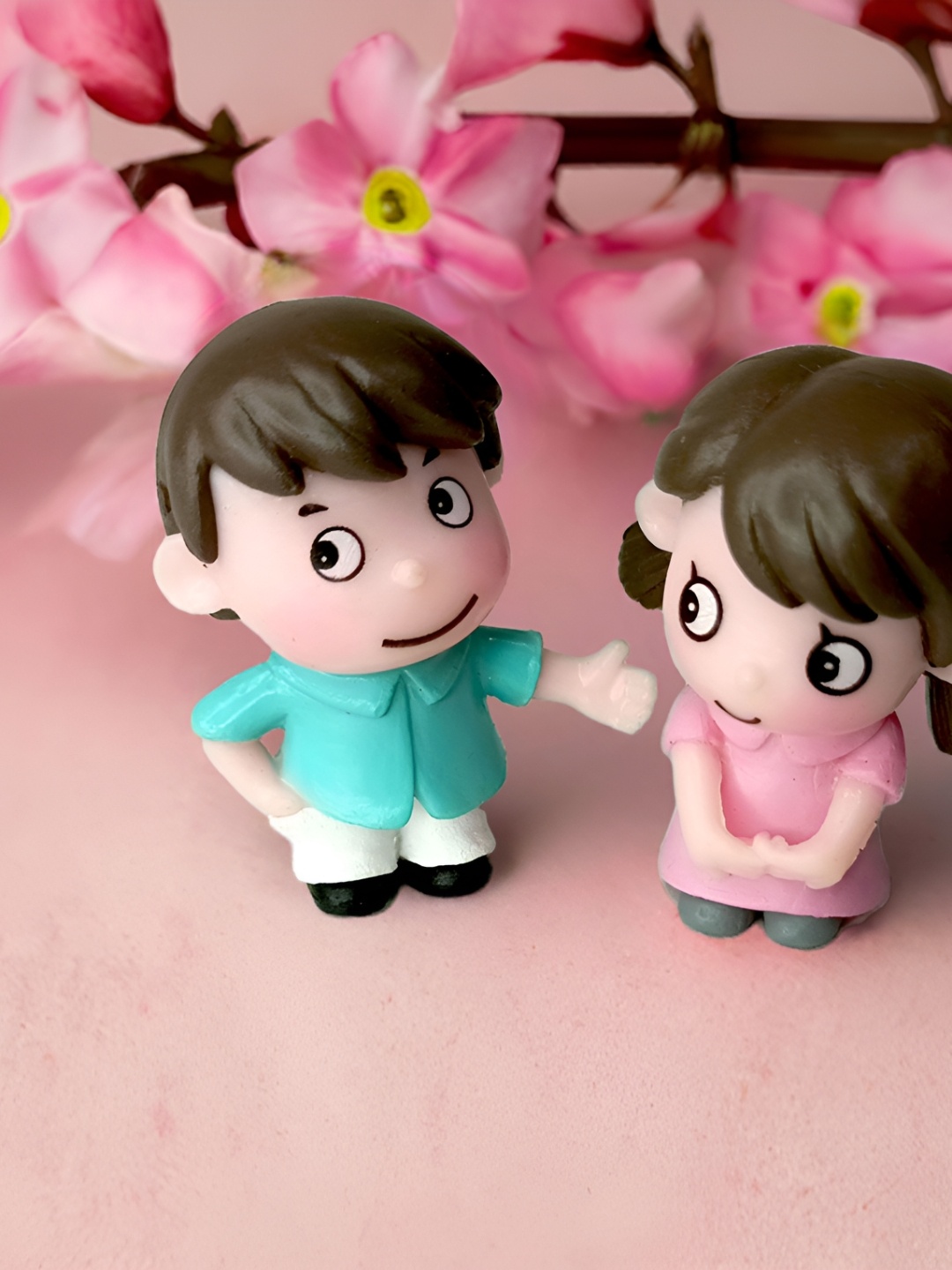 

Special You 3Pcs Blue & Pink Ceramic Sky Couple Showpieces