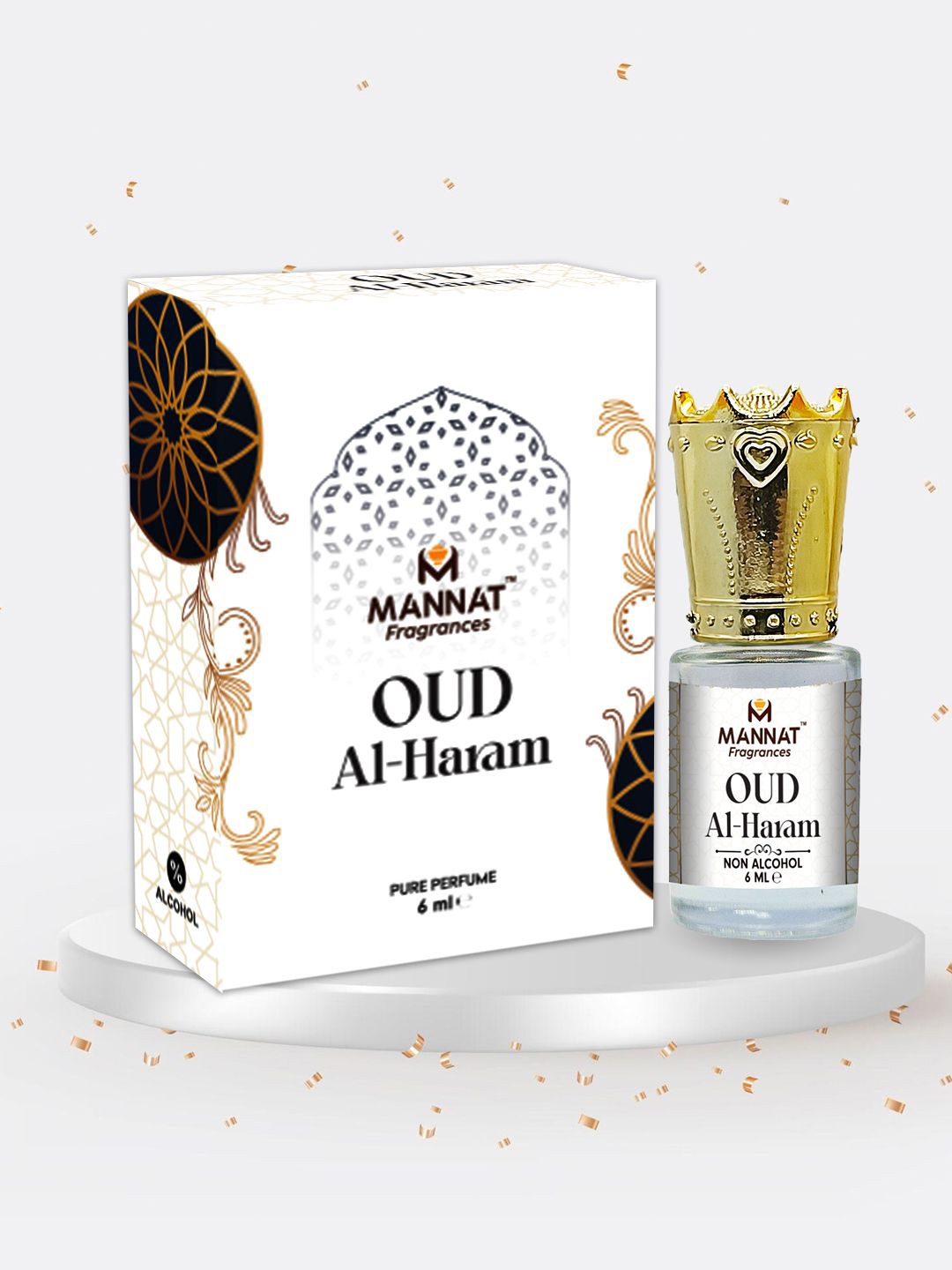 

mannat fragrances Oud Al Haram Long Lasting Eau De Parfum- 6 ml, White