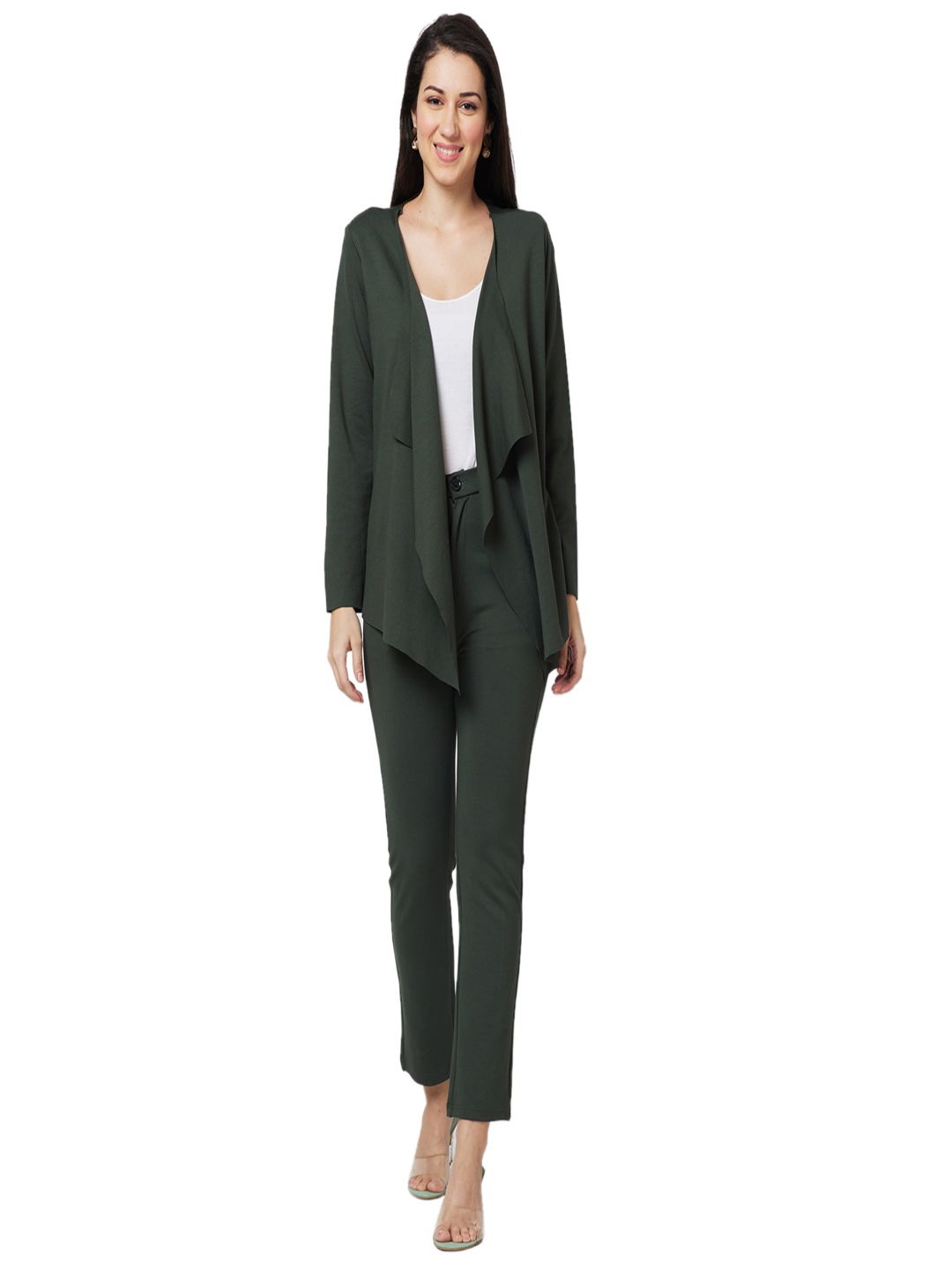 

Iti Asymmetric Jacket & Straight Trousers Co-Ords, Olive