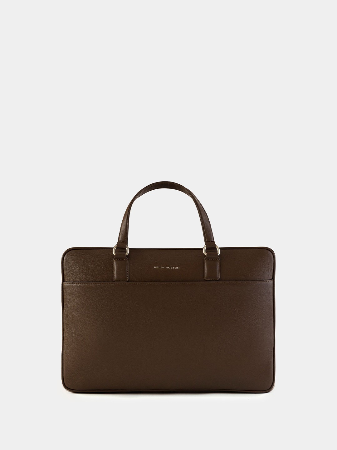 

KELBY HUSTON Unisex Textured Leather Laptop Bag, Brown