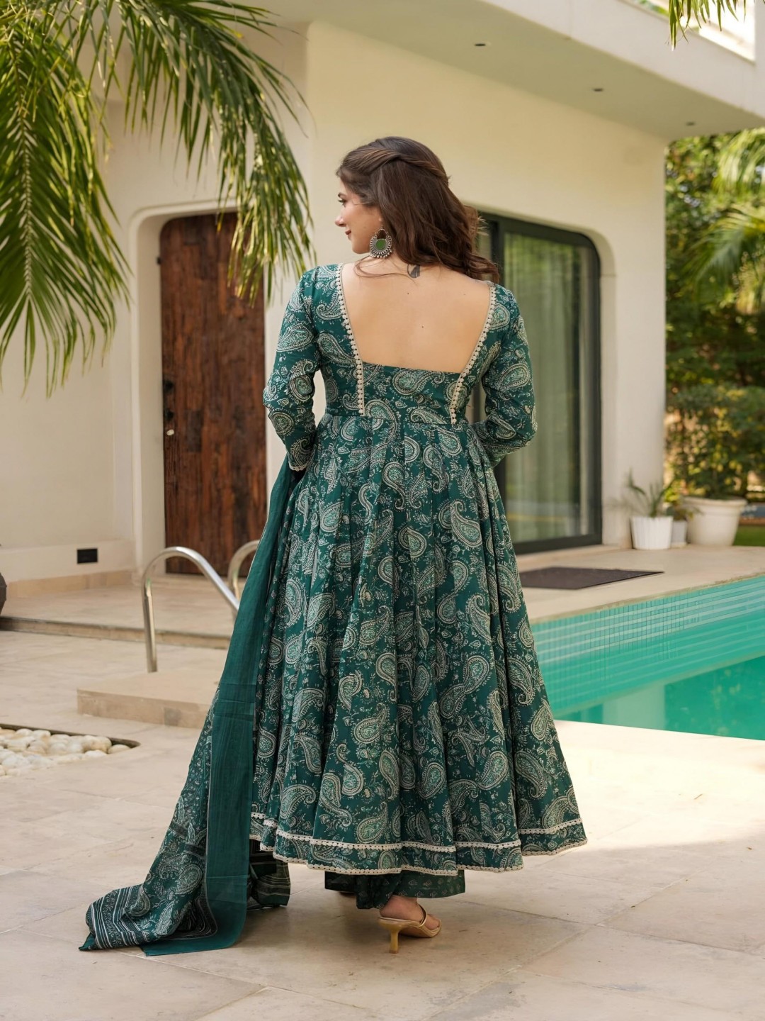 

ZEEPKART Women Regular Kurta with Dhoti Pants & With Dupatta, Teal