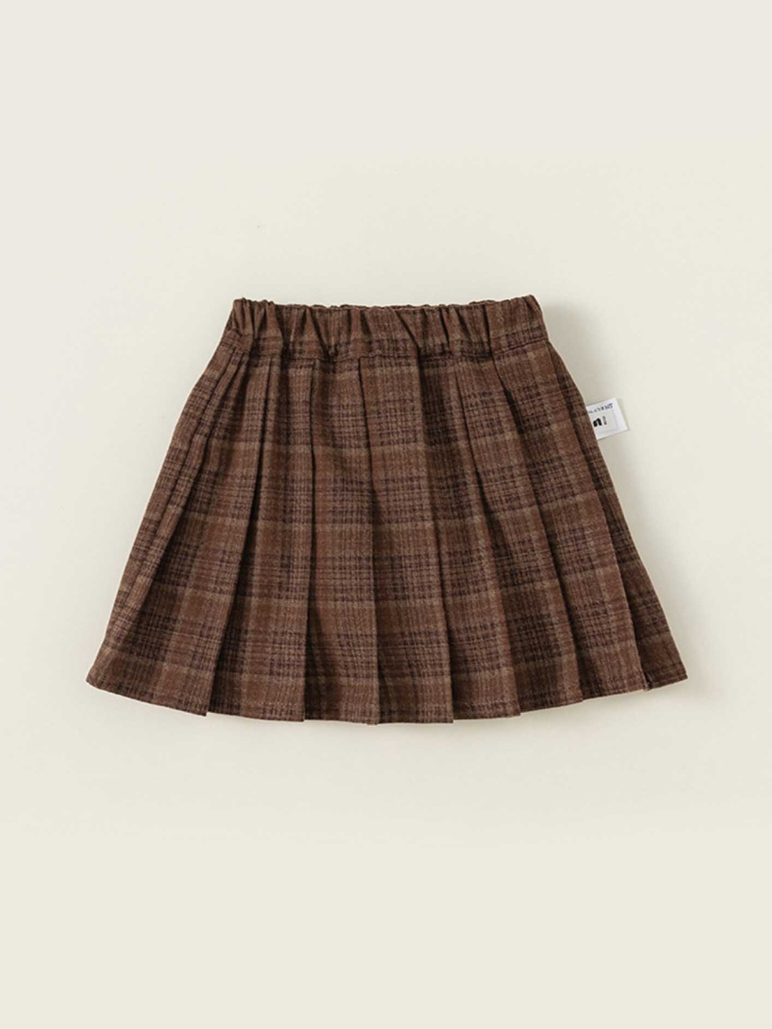 

LULU & SKY Infant Girls Checked A-Line Knee Length Skirt, Brown