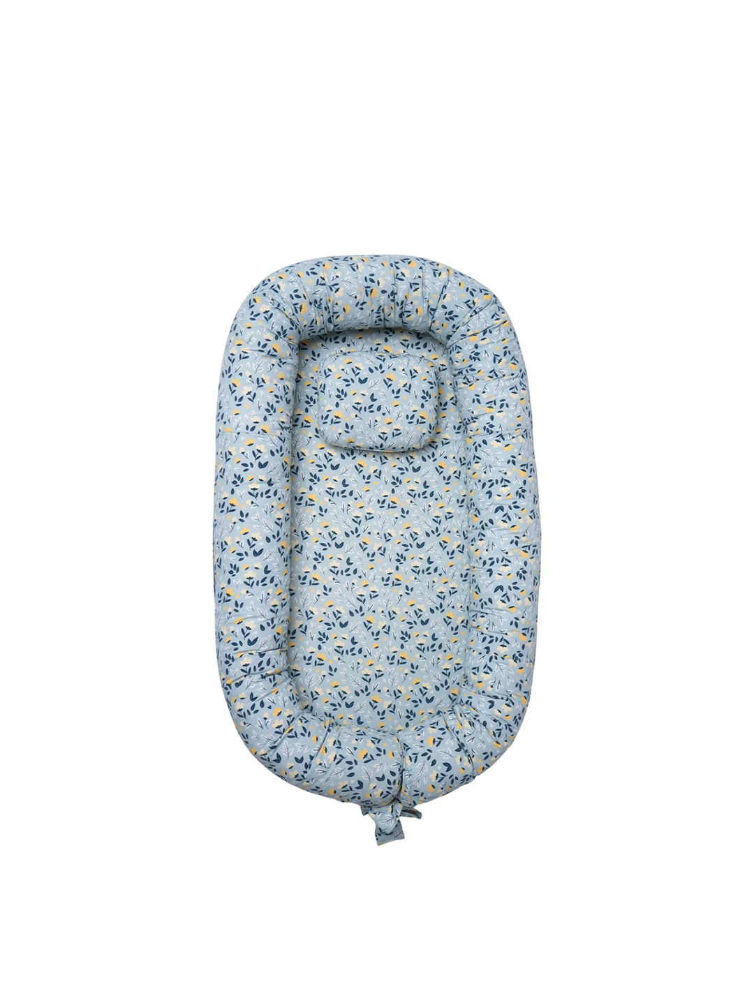 

TIDY SLEEP Kids Teal Green & Beige Printed Pure Cotton Baby Nest