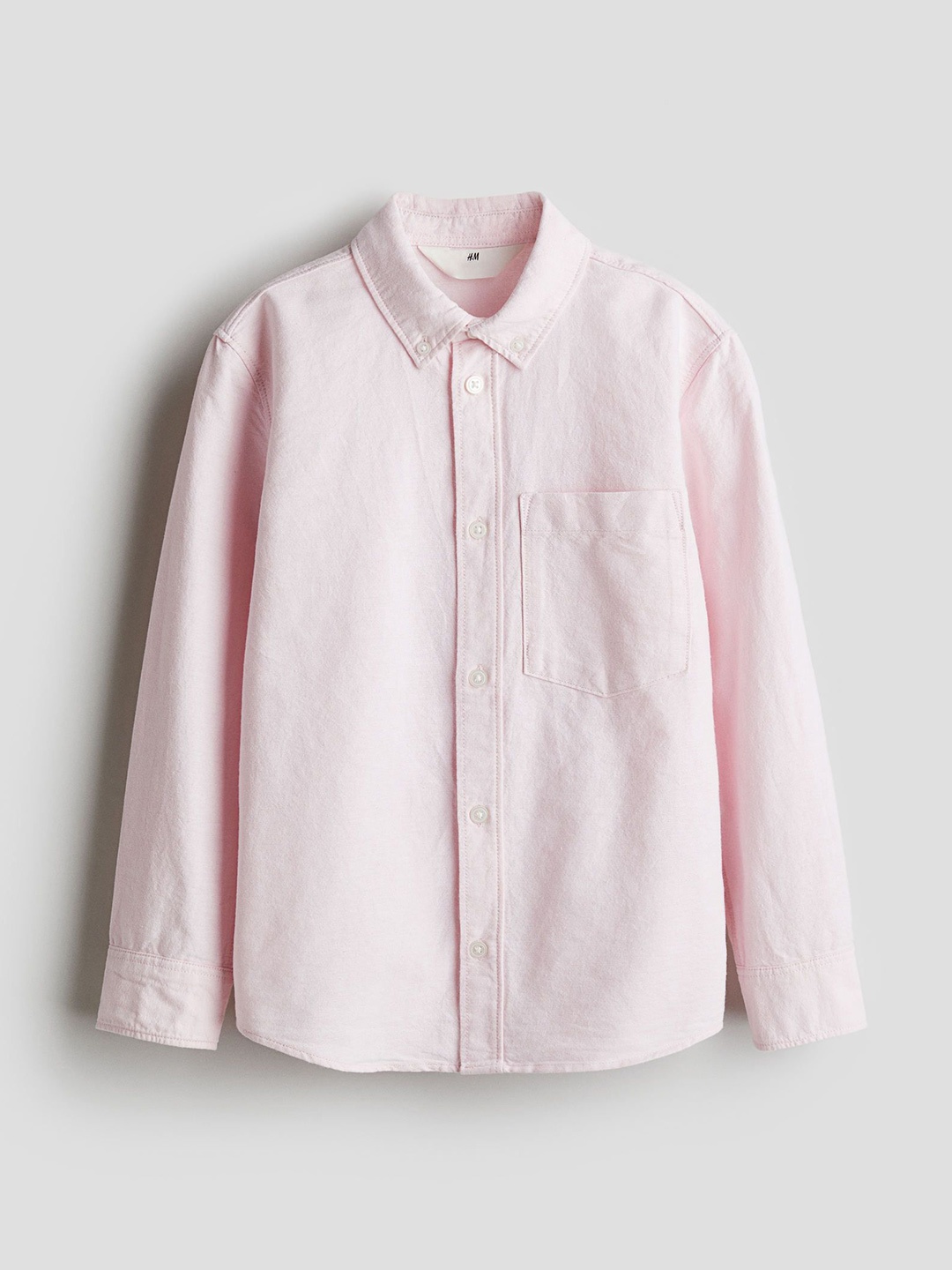 

H&M Button-Down Cotton Shirt, Pink