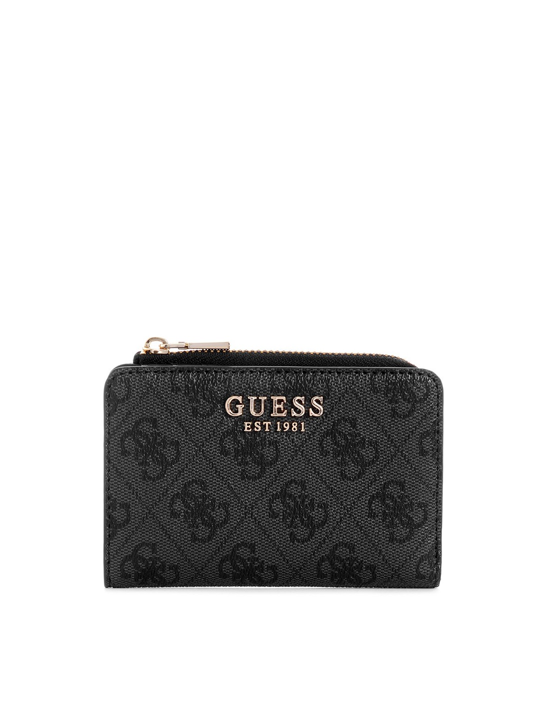 

GUESS Women Printed PU Two Fold Wallet, Charcoal