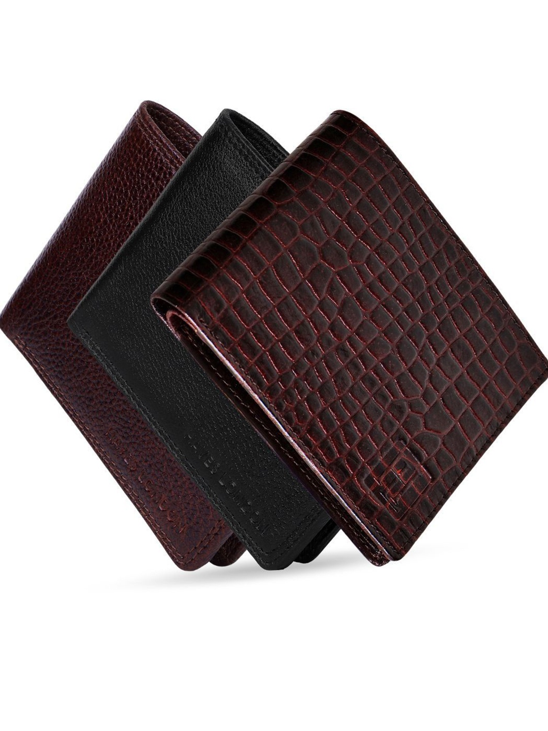 

Hayes London Men Wallets Pack of 3 Genuine Leather with RFID Blocking Combo, Black