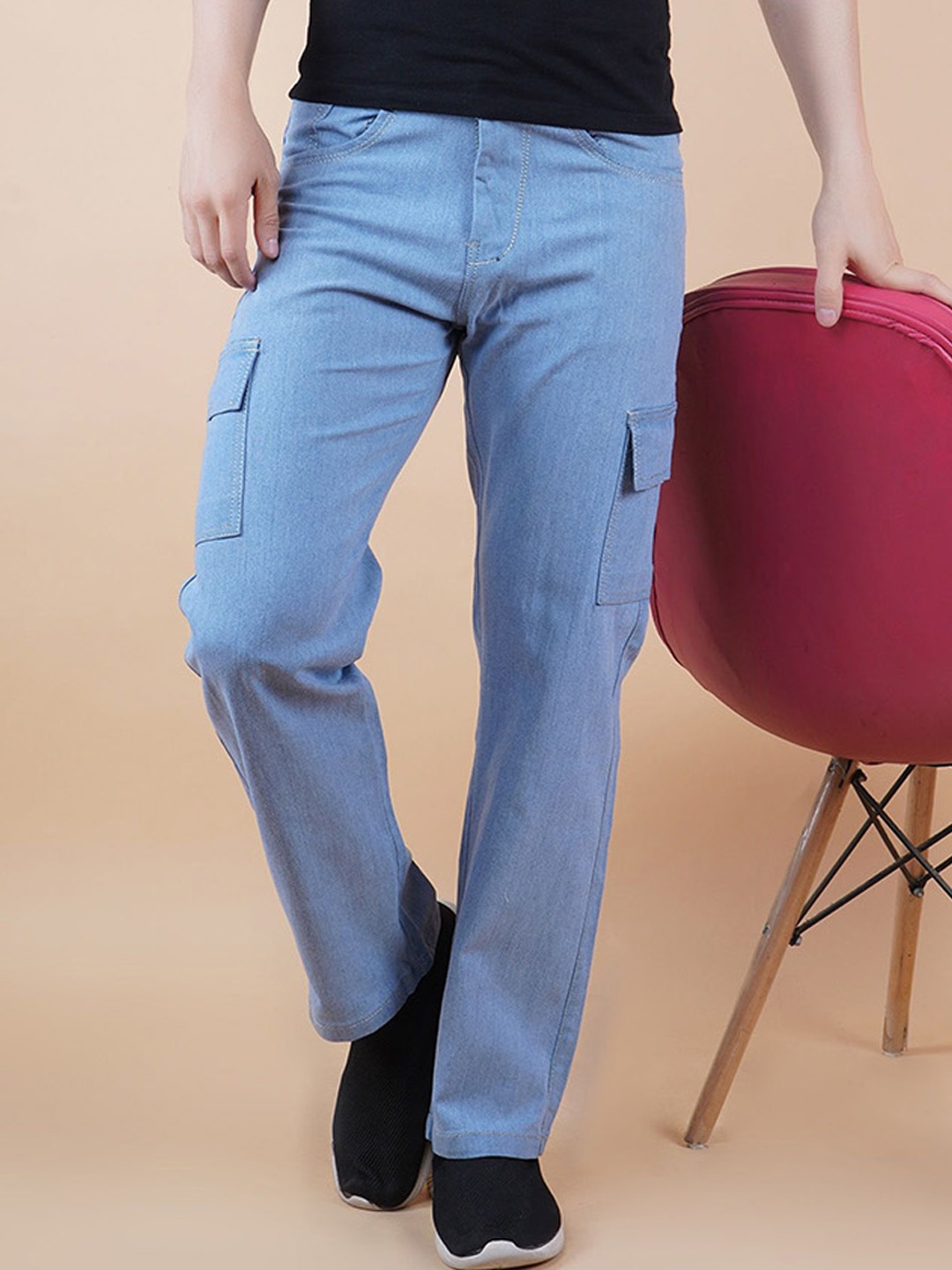 

COMFITS Men Baggy Fit Mid-Rise Classic Jeans, Blue