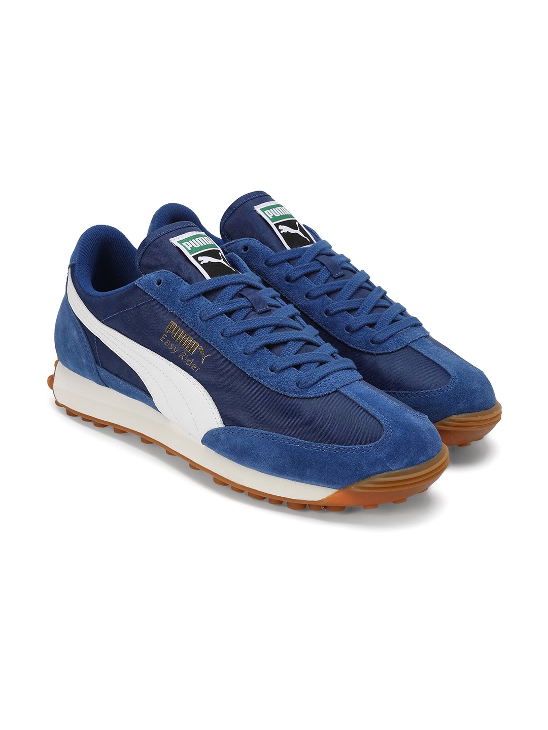 

Puma Easy Rider Vintage Unisex Leather Colourblocked Lace-Ups Casual Sneakers, Blue