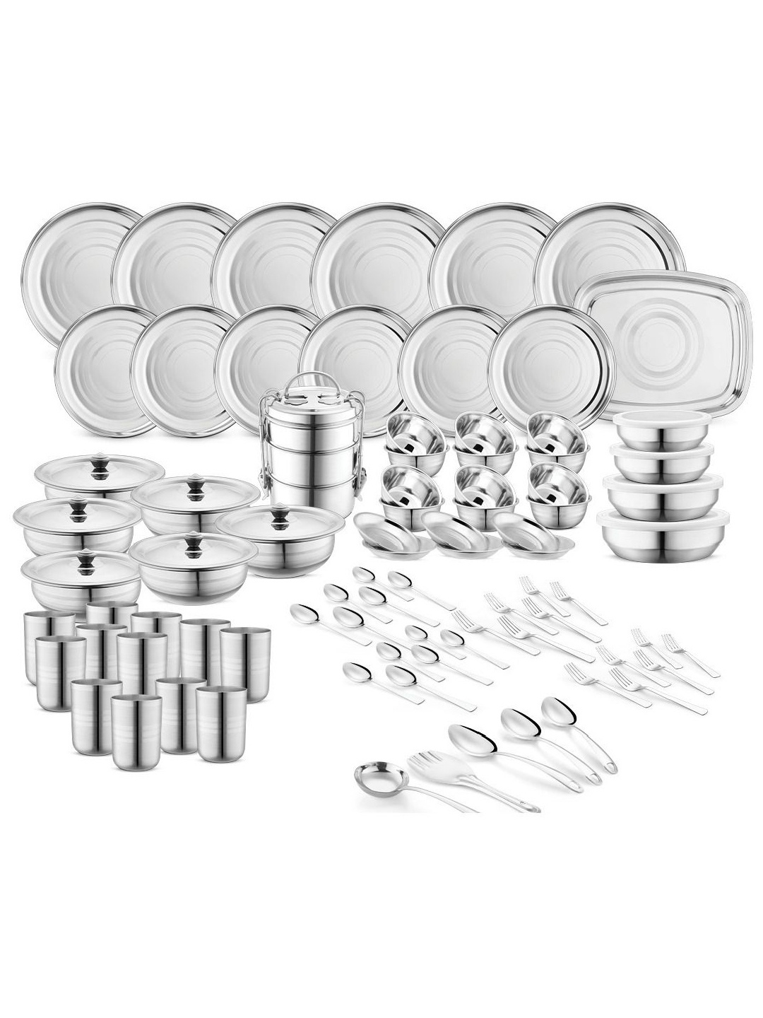 

Classic Essentials Unisex Silver Dinner Set