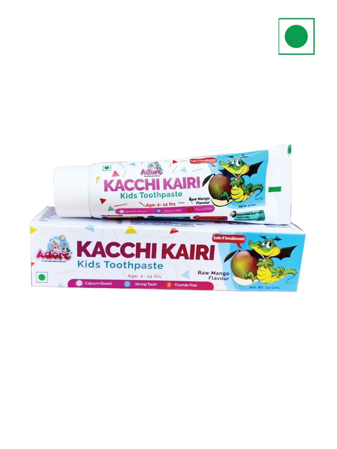 

Adore Kacchi Kairi Kids Toothpaste - Raw Mango Flavor - 50 g, White