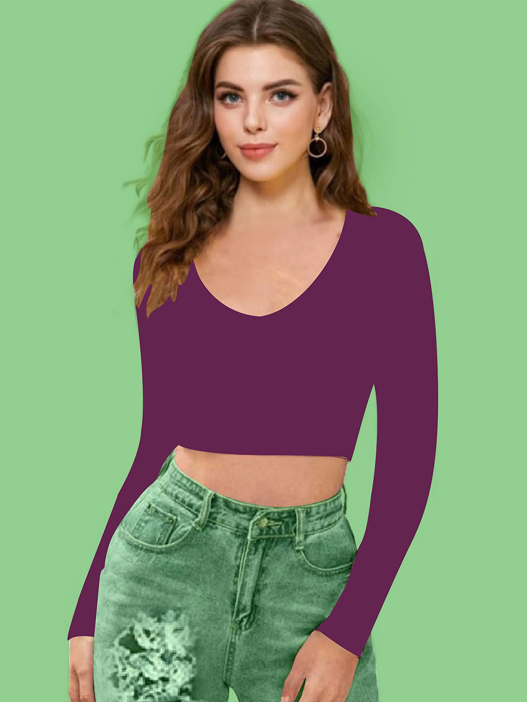 

Dream Beauty Fashion Women Fitted Crop Top, Purple