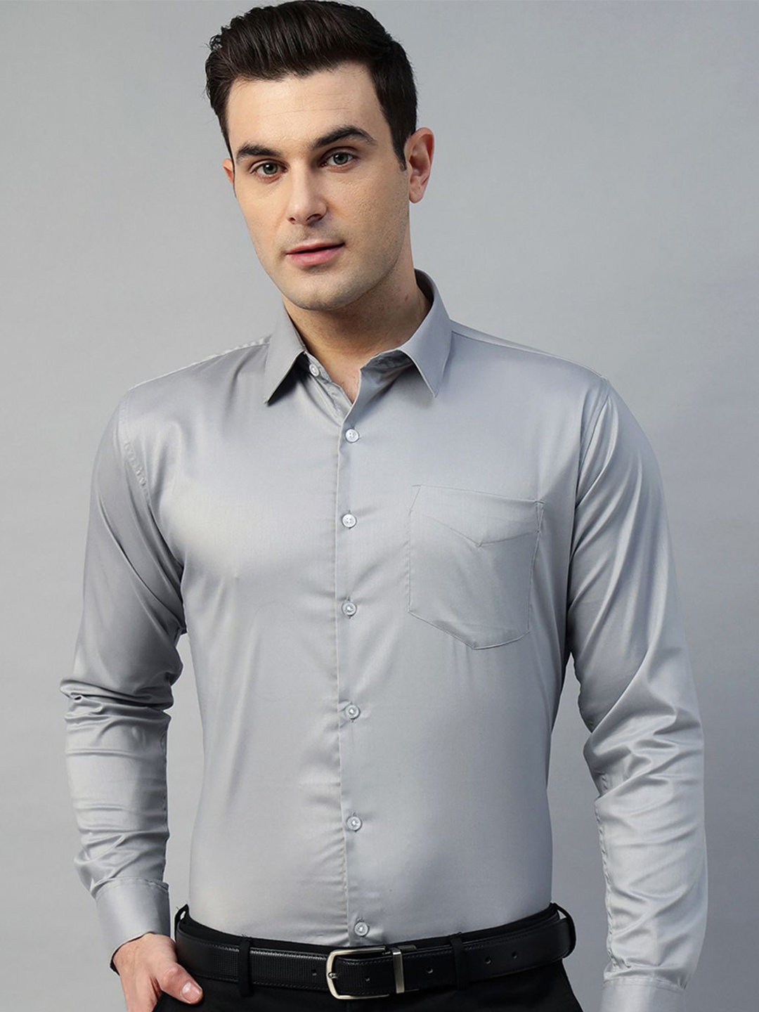 

Hancock Stretchable Slim Fit Formal Shirt, Grey