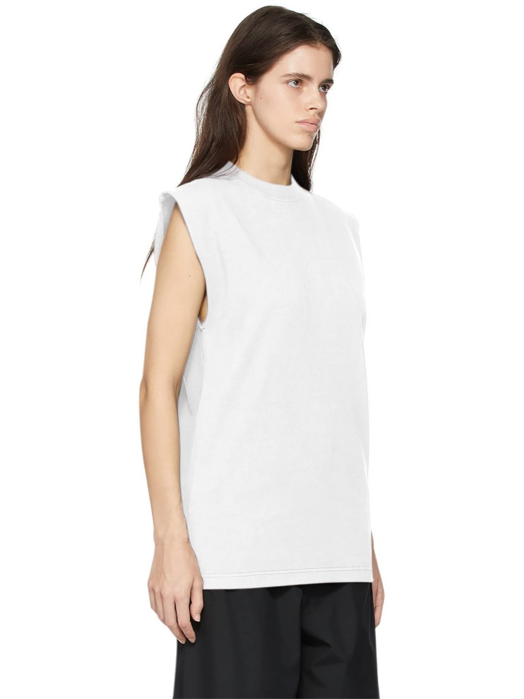 

NOTWILD Women Solid Round Neck Cotton T-shirt, White