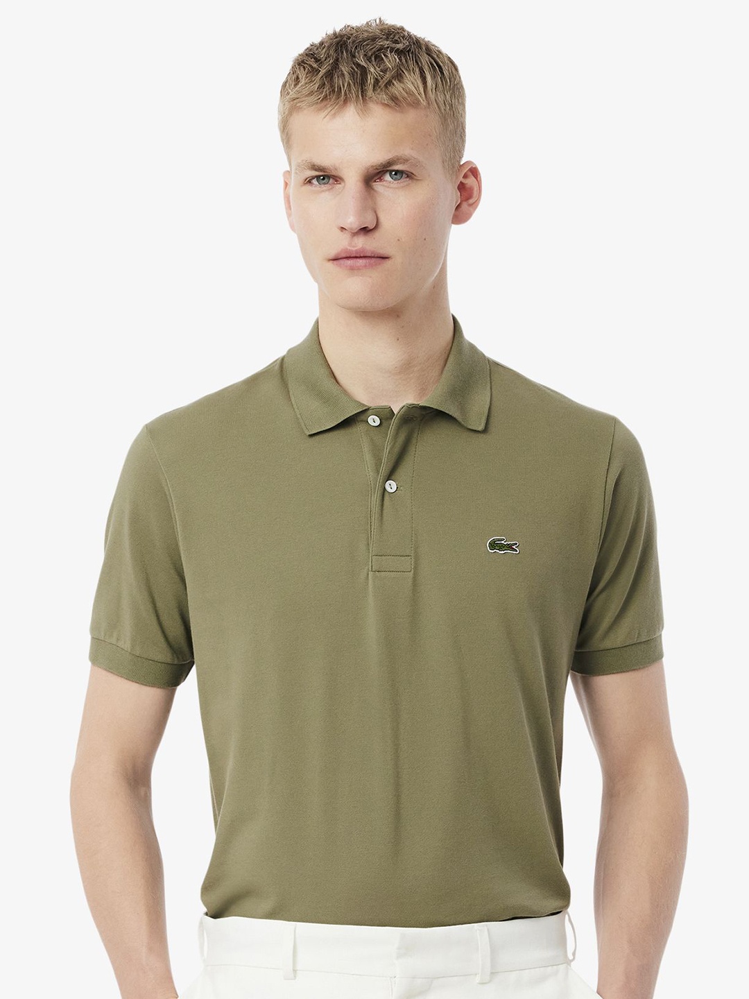 

Lacoste Men Polo Collar Extended Sleeves T-shirt, Khaki