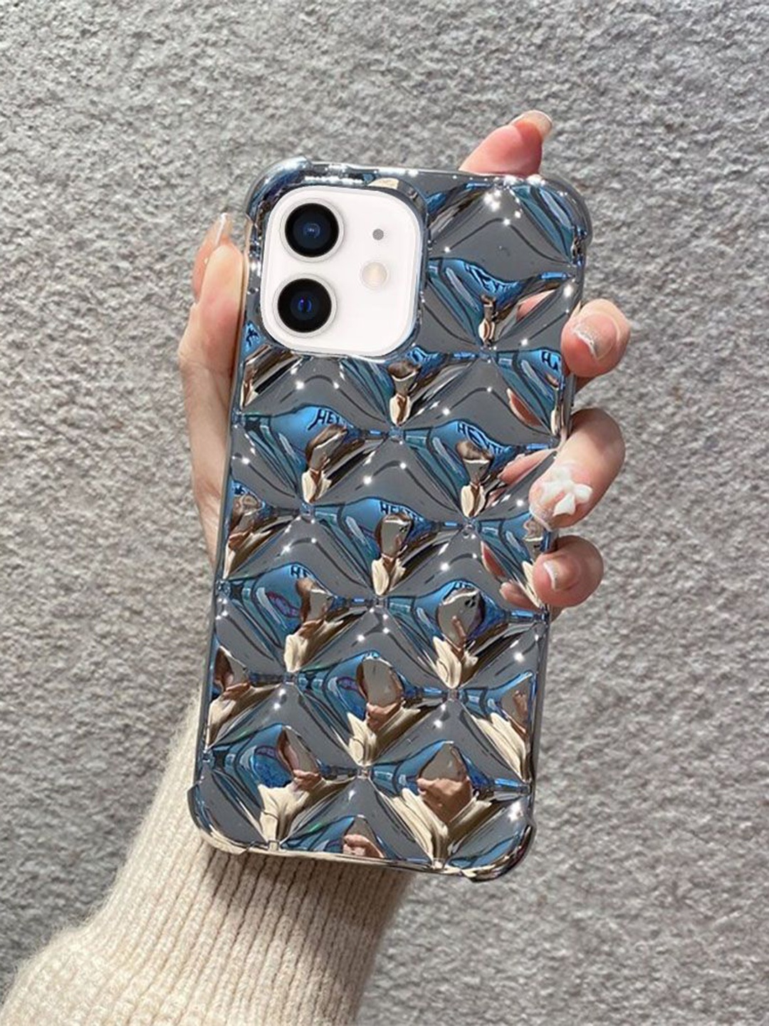 

Luxury Kase Solid Printed iPhone 11 Back Case Mobile Accessories, Silver