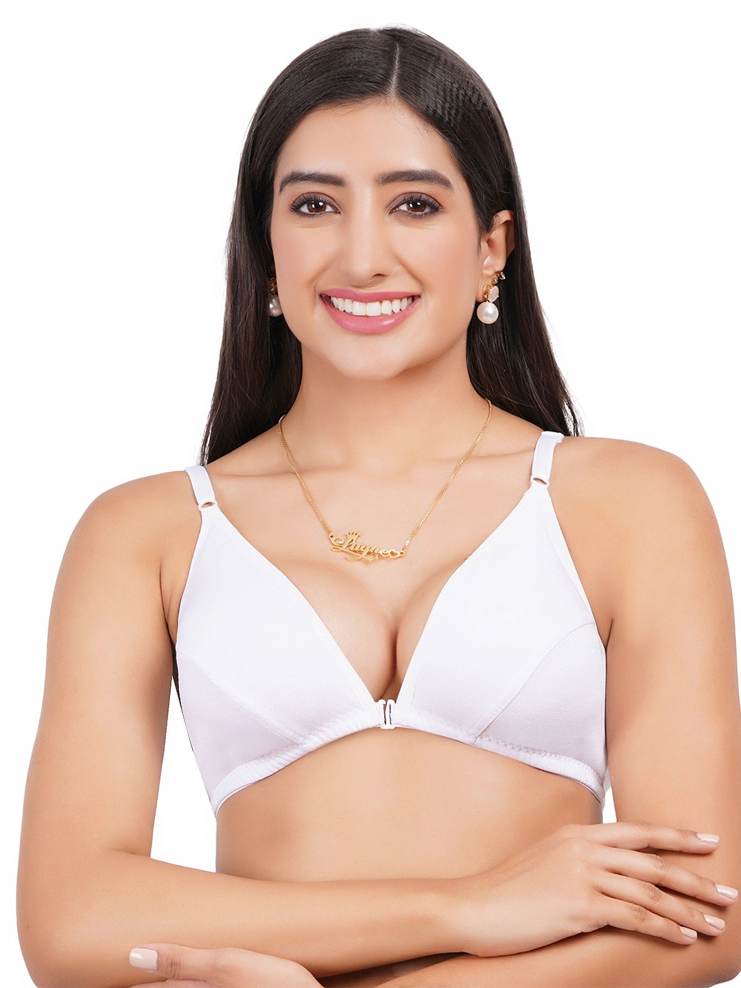 

Liigne Women T-shirt Cut and Sew Full Coverage Bra, White