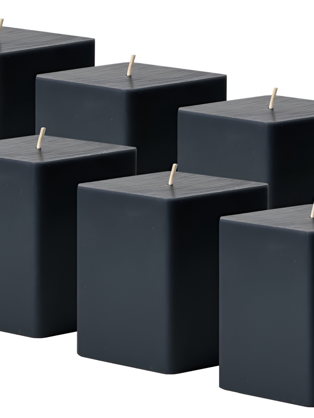 

atorakushon Black 6 Pieces Scented Squre Cube Pillar Candle