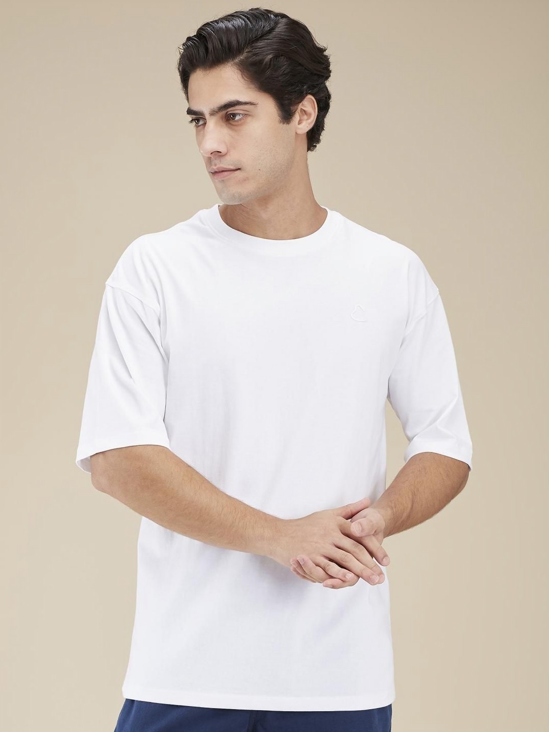 

Being Human Men Solid Round Neck Cotton Relaxed Fit T-shirt, White