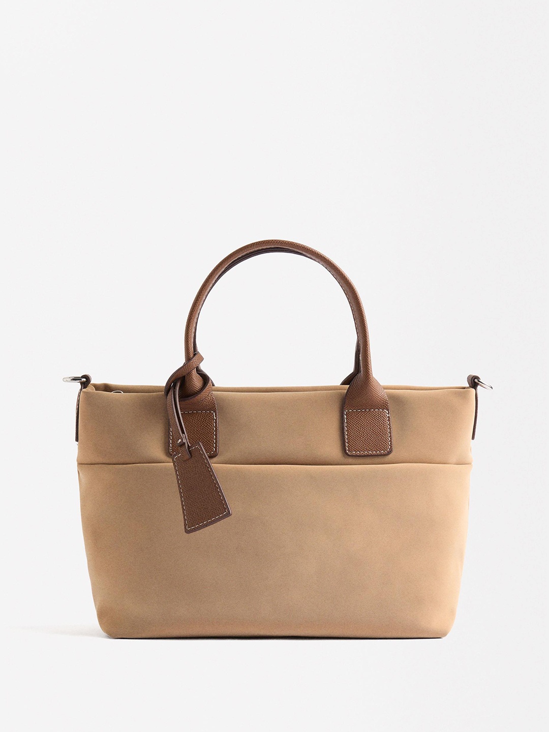 

PARFOIS Structured Handheld Bag with Tasselled, Taupe
