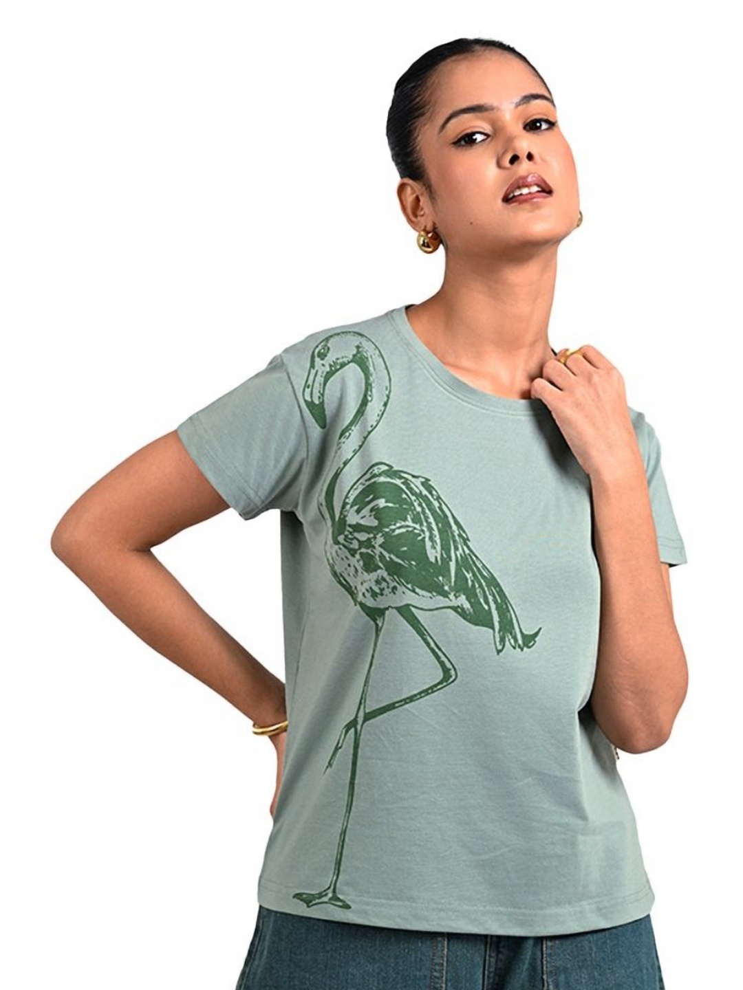 

1968 Vintage Jeans Women T-shirt, Green