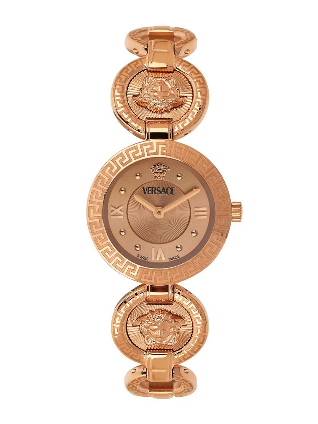 

Versace Women Brass Dial & Stainless Steel Bracelet Style Straps Analogue Watch VEWCA0424, Rose gold