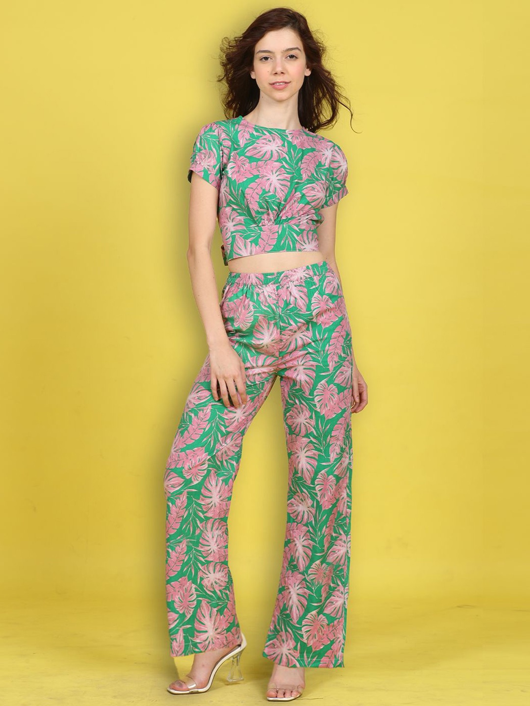 

Cutiekins Printed Top & Trousers Co-Ords Set, Green