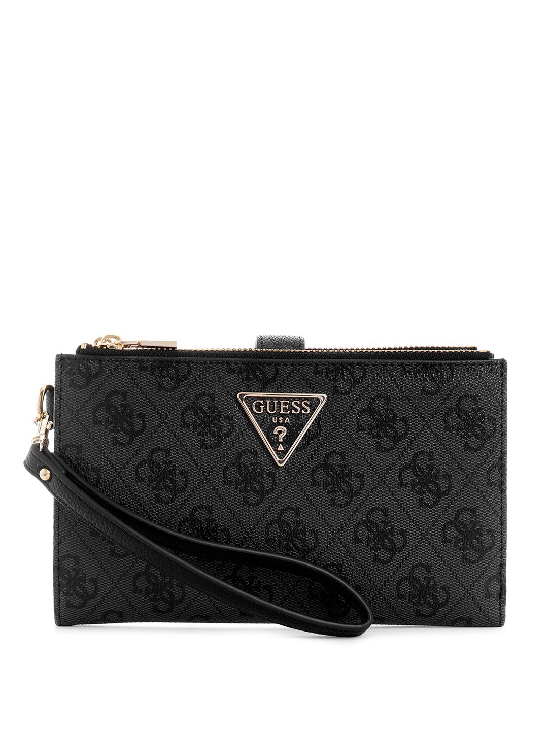 

GUESS Women Coal Logo Printed Laurel PU Two Fold Wallet, Charcoal