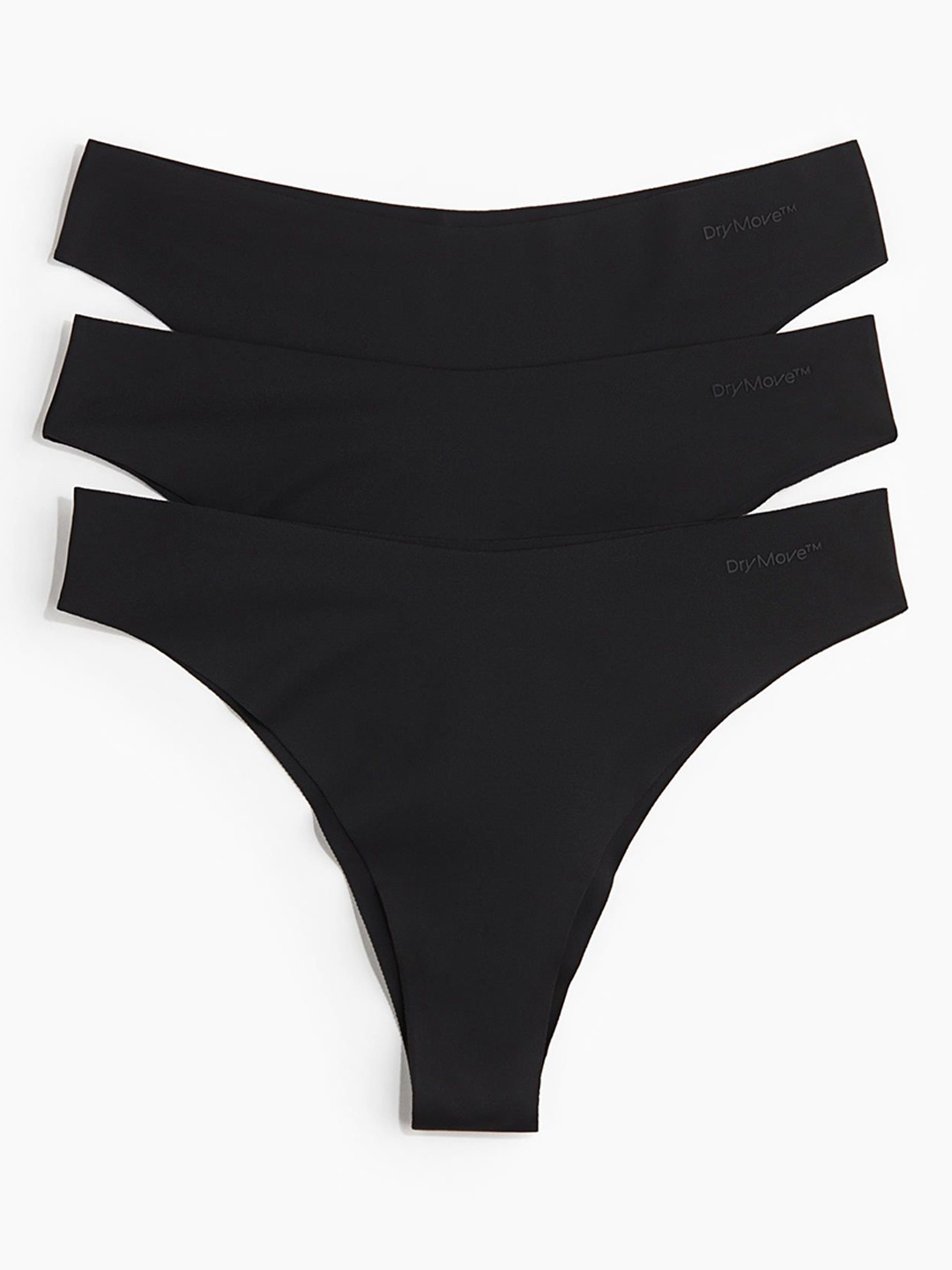 

H&M 3-Pack Sports Brazilian Briefs In DryMove, Black