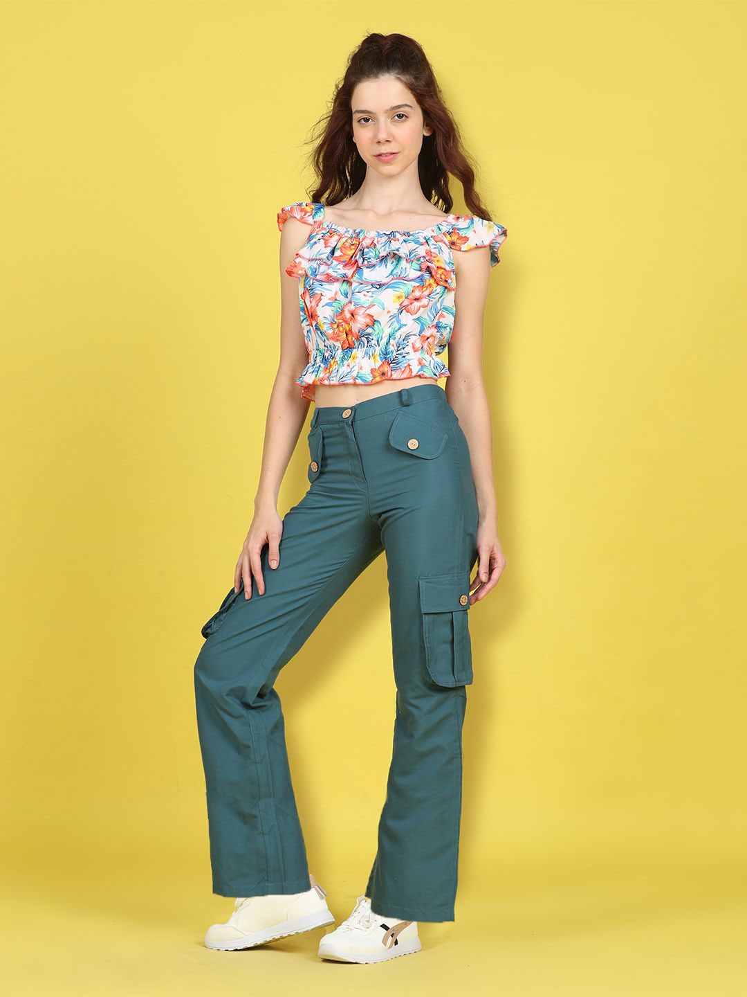 

Cutiekins Girls Printed Top with Trousers, Off white