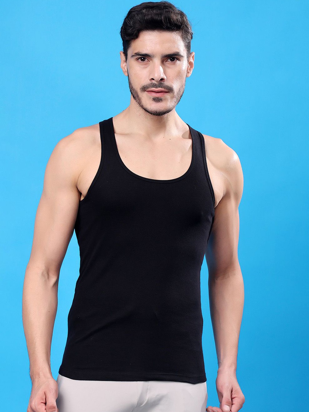 

FBAR Pure Cotton Innerwear Vest 160125FBR-01, Black