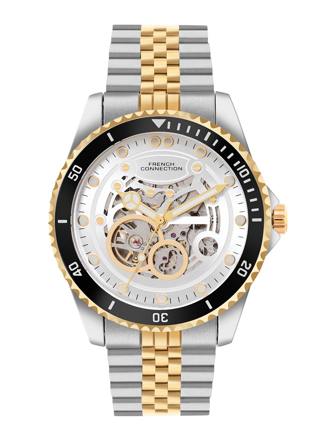 

French Connection Men Dial & Bracelet Straps Automatic Motion Watch FCA19STM, Silver