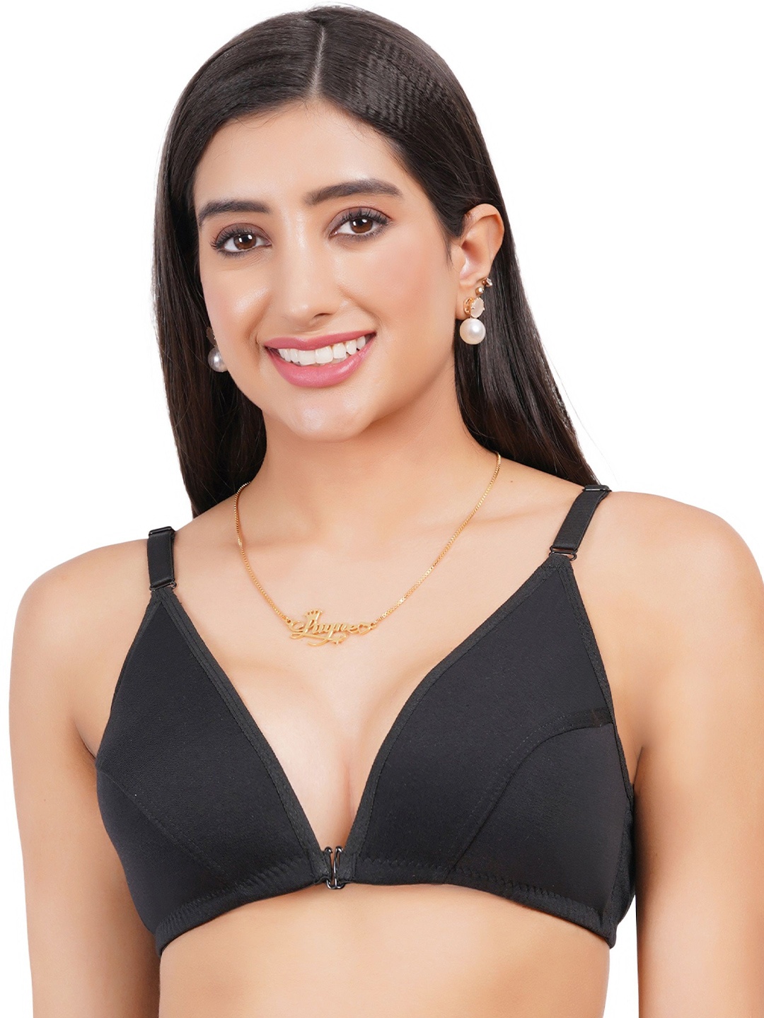 

Liigne Women Non Padded Cotton T-shirt Bra, Black