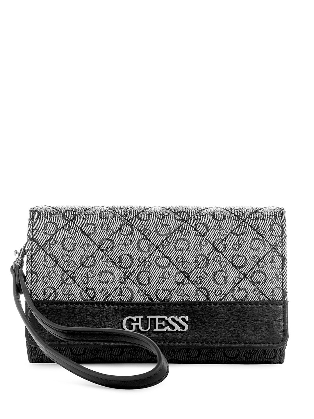 

GUESS Women Printed Three Fold Wallet, Grey
