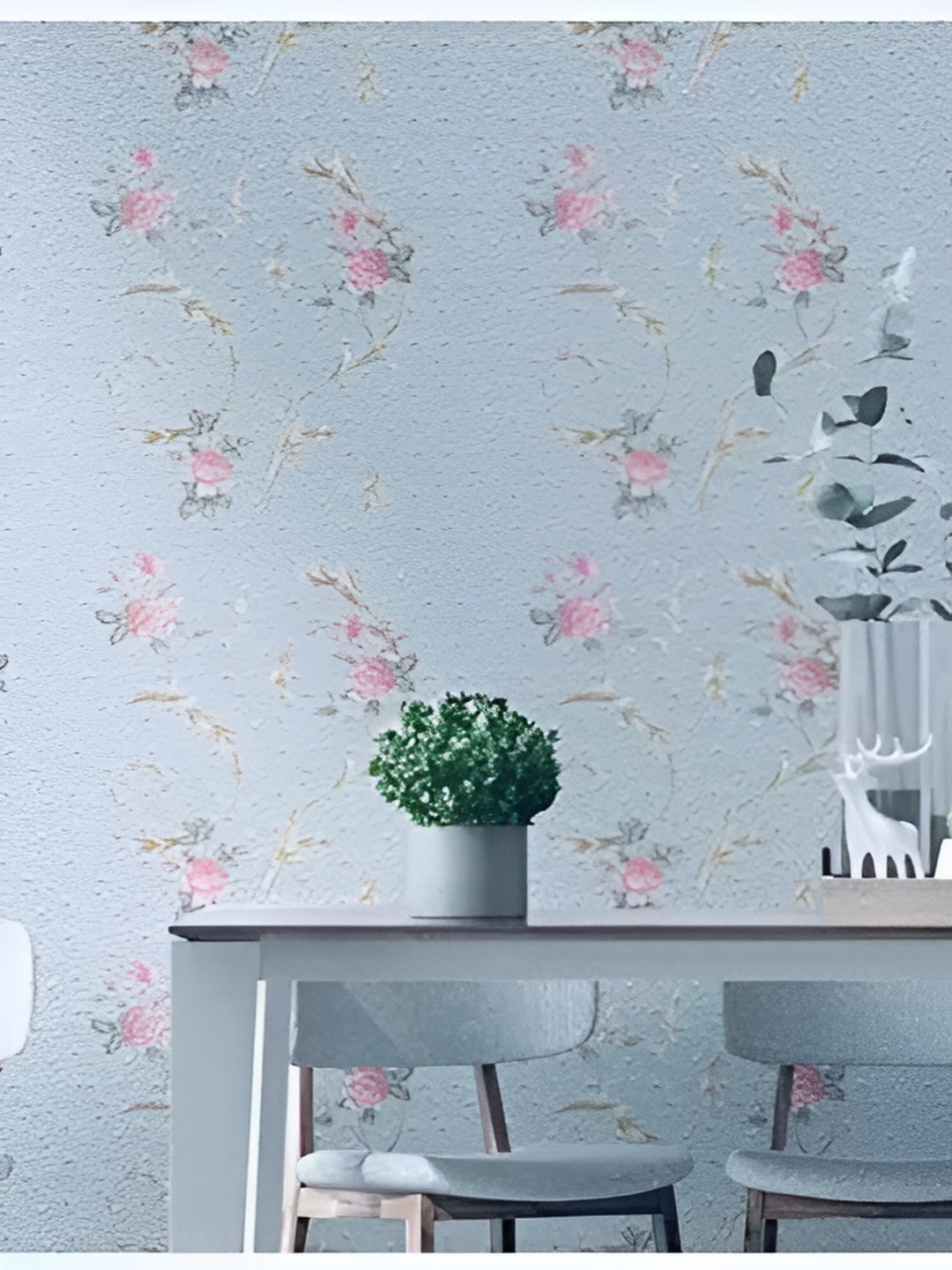 

ANNA CREATIONS Blue & Pink 20 Pieces Floral Printed Decorative Wall Stickers
