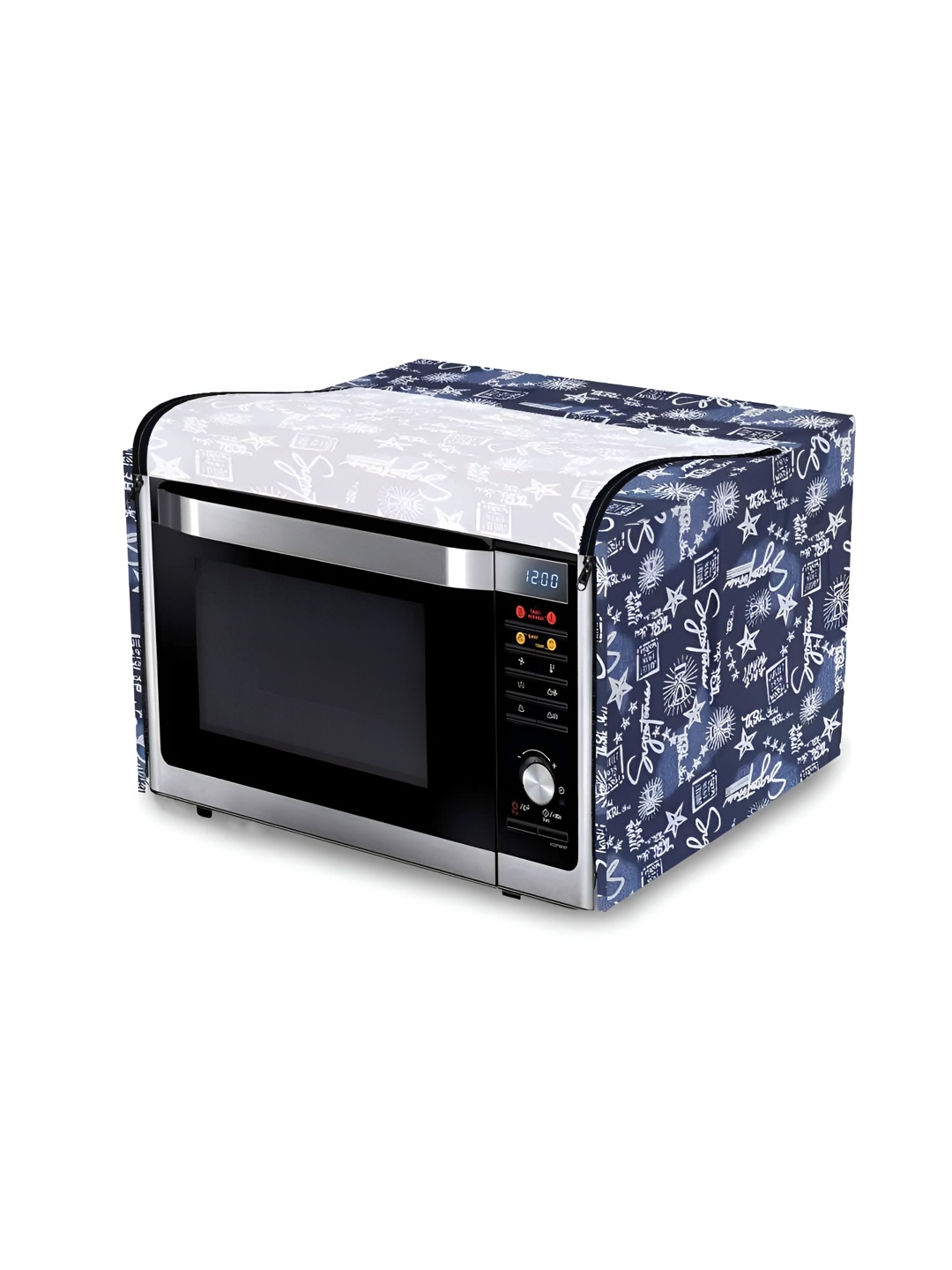 

KANUSHI INDUSTRIES Beige & Red Printed Waterproof Microwave Cover, Blue