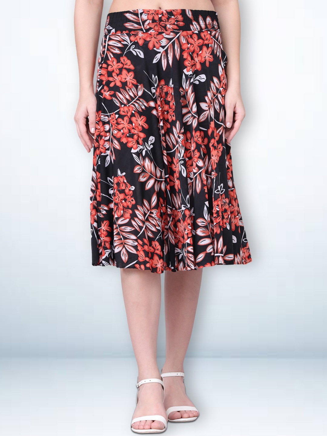 

Jinfo Women Floral Printed Skirt With Inner Short, Multi