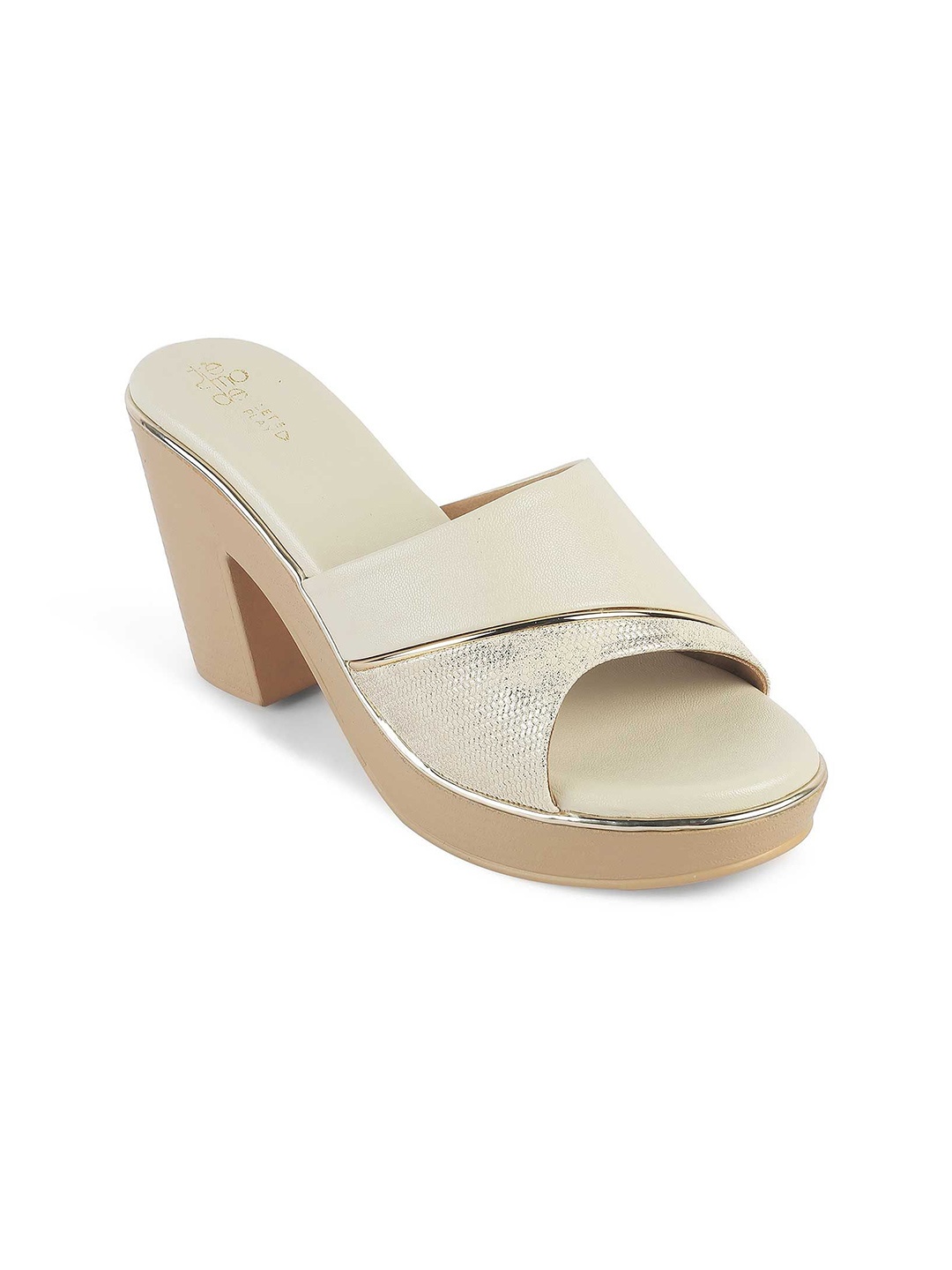 

Tresmode Rosy Cream Women Block Heel Sandals
