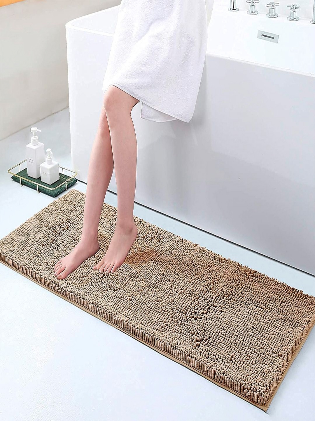 

HOKIPO Beige Multipurpose Rug Runner For Bathroom Bedroom Balcony 40x120cm AR3799