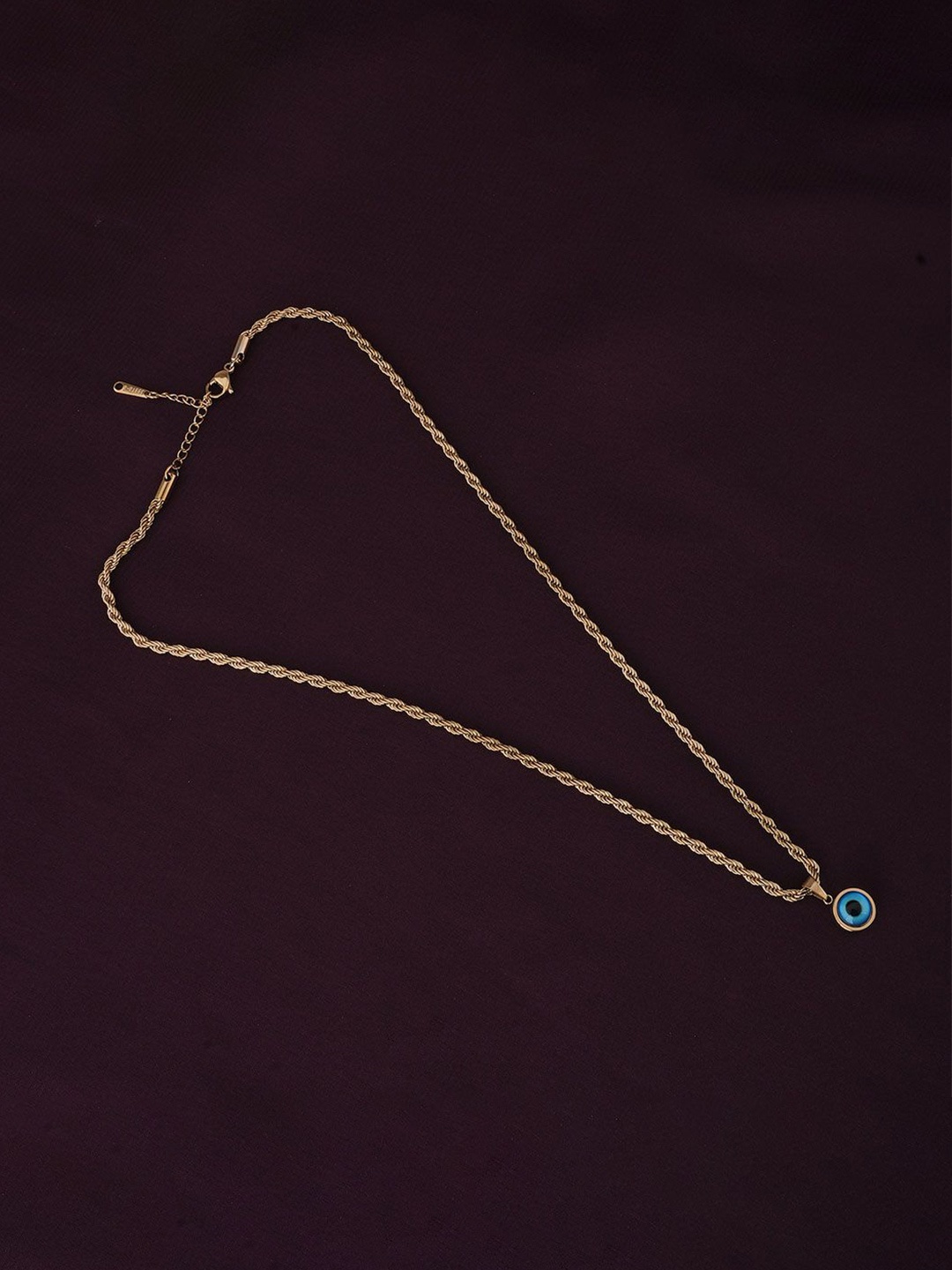 

PALMONAS 18K Gold-Plated Evil Eye Spiral Stainless Steel Pendant With Chain
