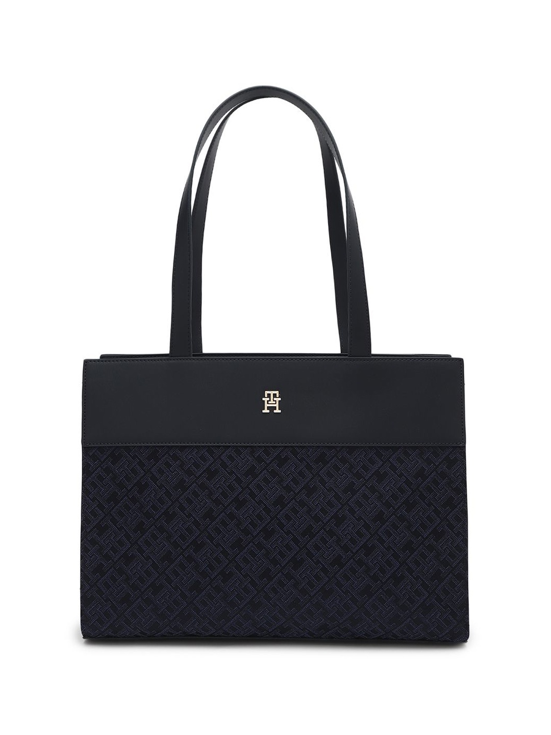 

Tommy Hilfiger Structured Tote Bag with Quilted, Blue