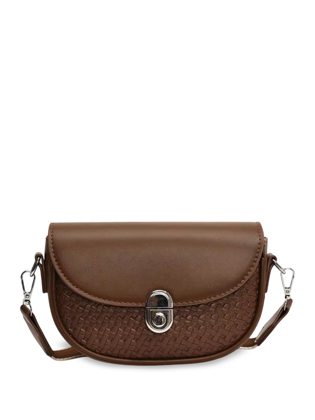 

TREASO CLOSET Women Textured Crossbody Sling Bag, Brown