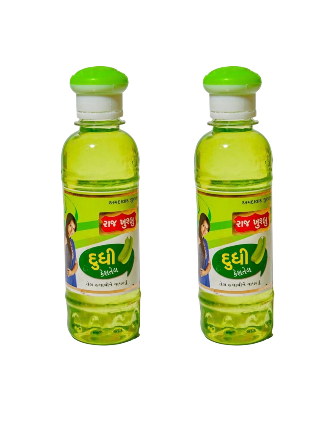 

RAJ KHUSHBU Set Of 2 Dhudhi Hair Oil- 100 ml Each, Green