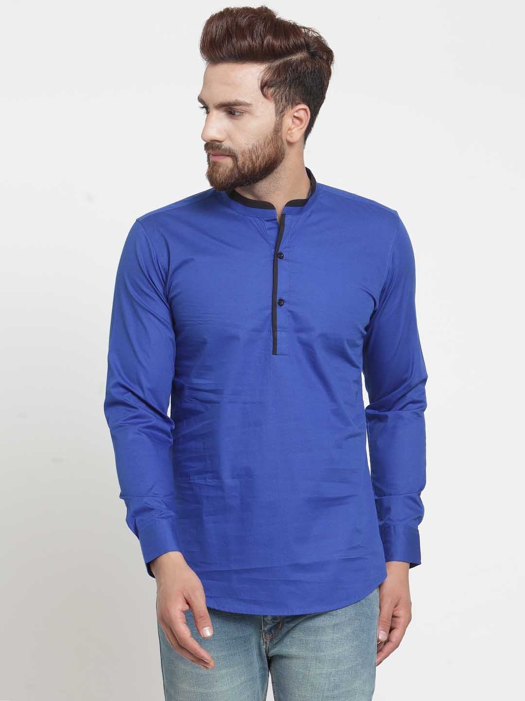 

Moda Rapido Men Mandarin Collar Straight Kurta, Blue