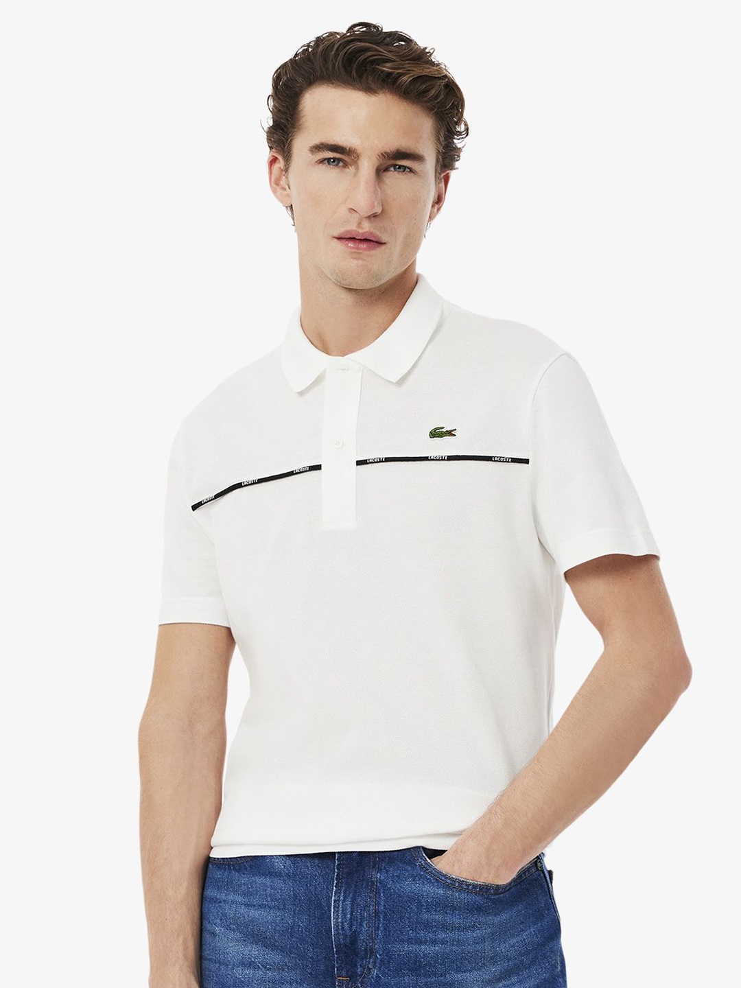 

Lacoste Men Polo Collar Pockets T-shirt, White
