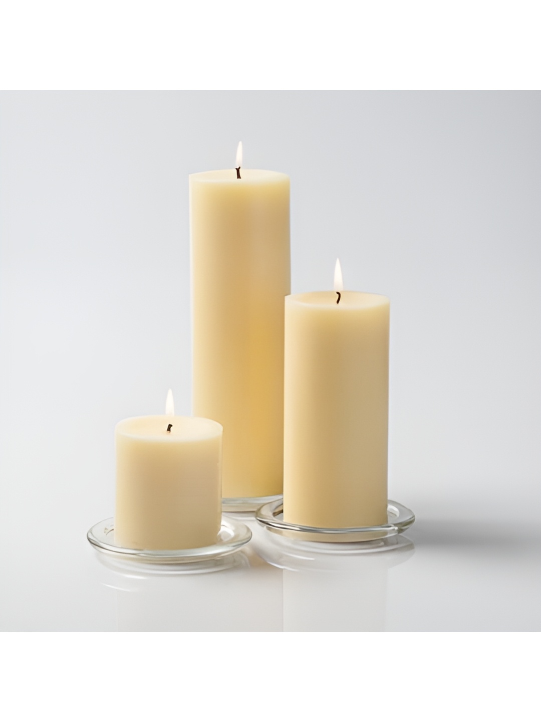 

atorakushon Ivory 3 pieces Scented Parraffin Wax Round Pillar Candle, White