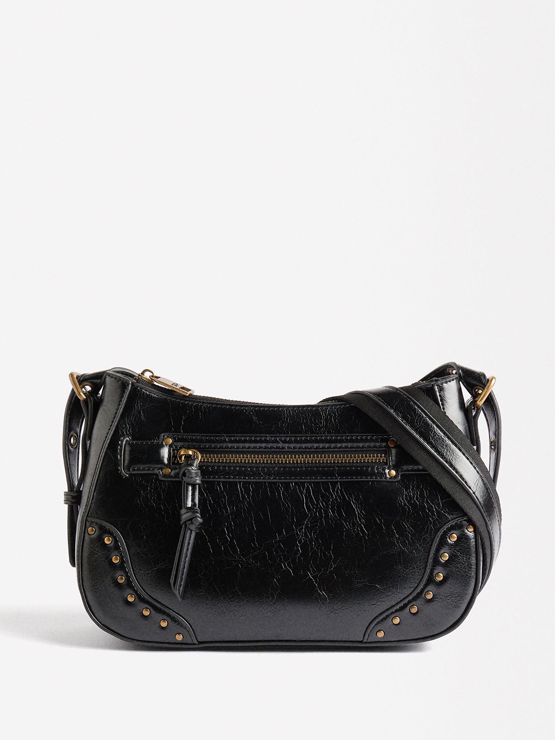 

PARFOIS Textured Structured Sling Bag, Black
